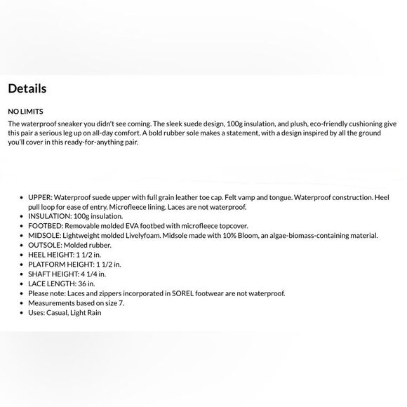 New Sorel Waterproof Caribou Kinetic Breakthru Sneaker Boots Tan Gray 8.5 - Picture 13 of 13